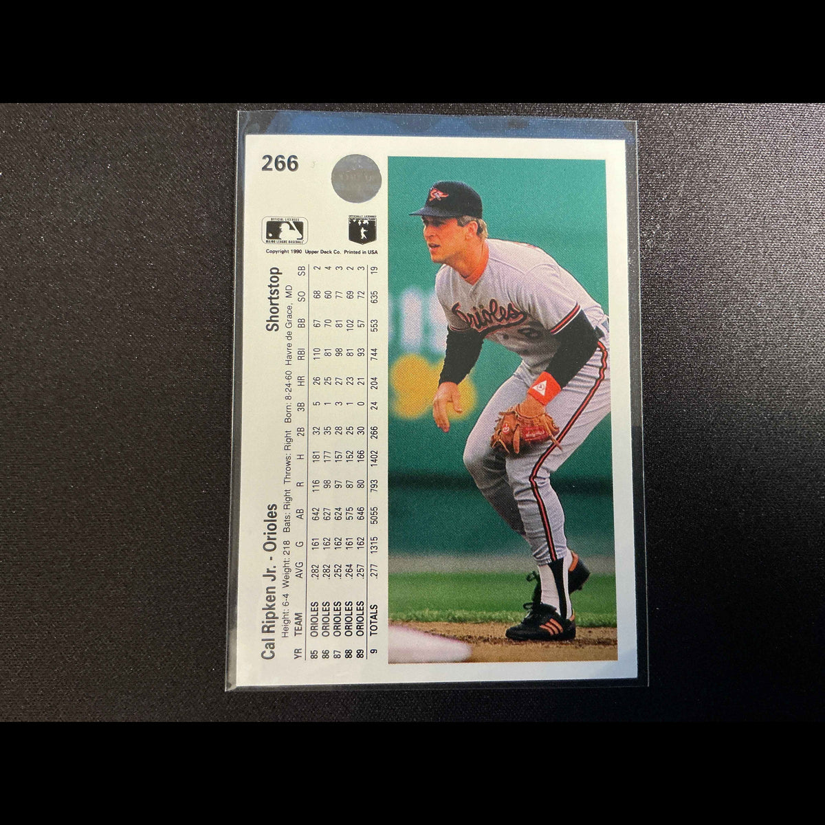 1990 Upper Deck #266 Cal Ripken Jr Card - back