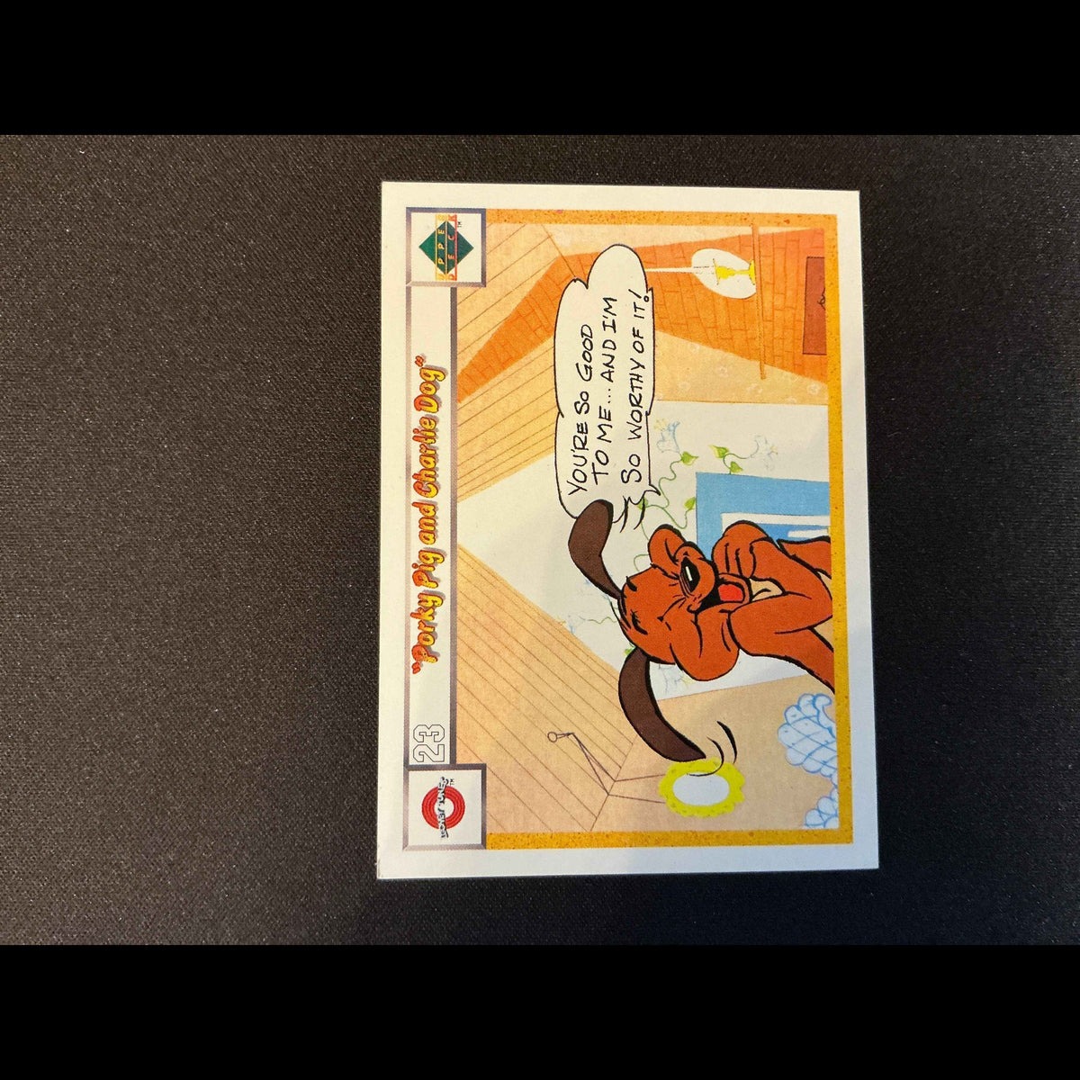 1990 Upper Deck Comic Ball #23/32 Porky Pig/Charlie the Dog Card - front