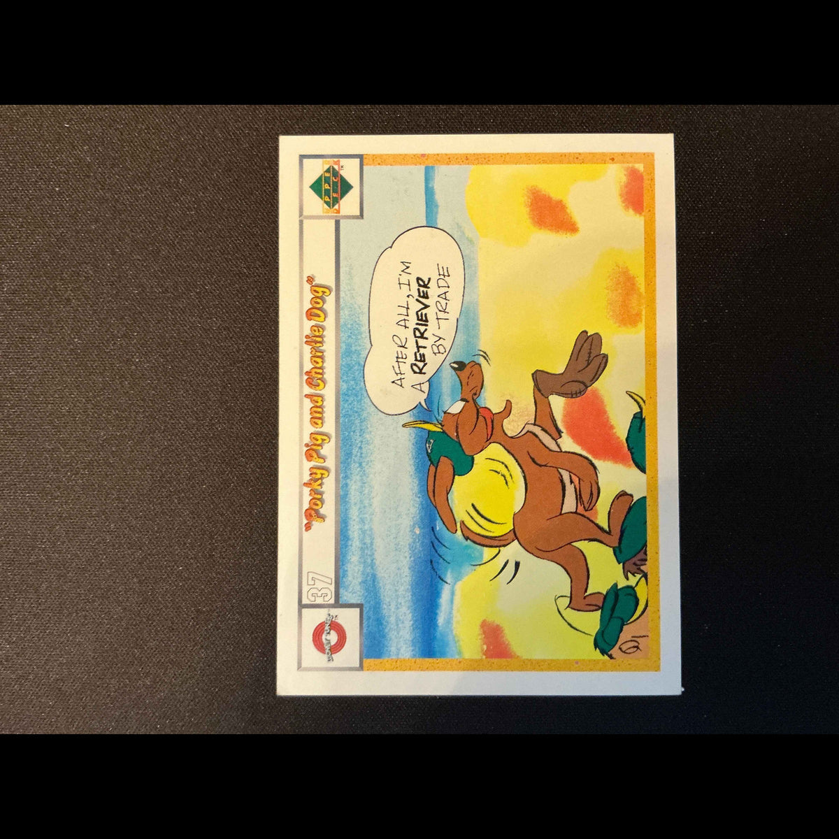 1990 Upper Deck Comic Ball #37 Porky Pig/Charlie the Dog Card - front