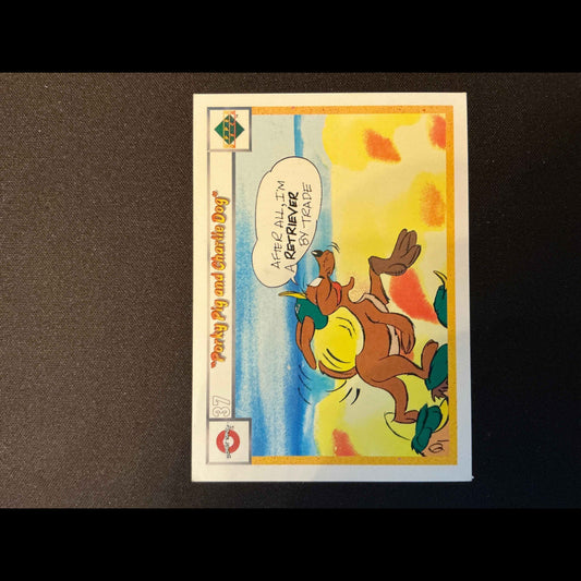 1990 Upper Deck Comic Ball #37 Porky Pig/Charlie the Dog Card - front