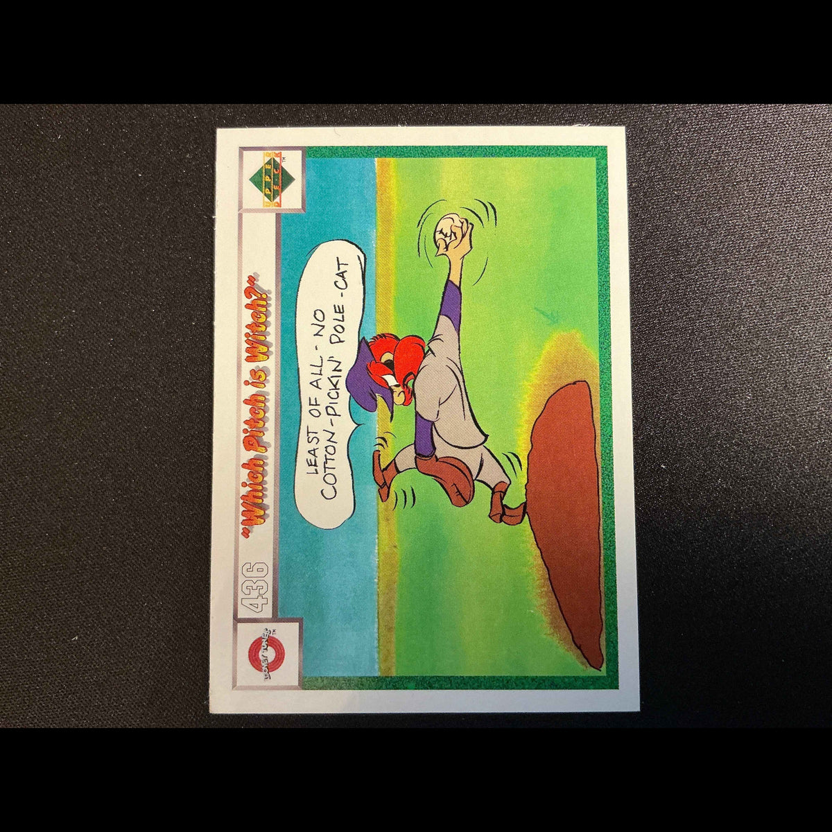 1990 Upper Deck Comic Ball #436/445 Which Pitch is Witch Card - front