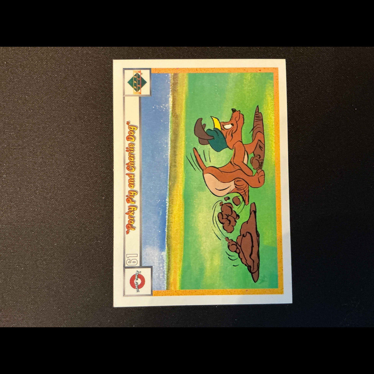 1990 Upper Deck Comic Ball #61/64 Porky Pig/Charlie the Dog Card - front