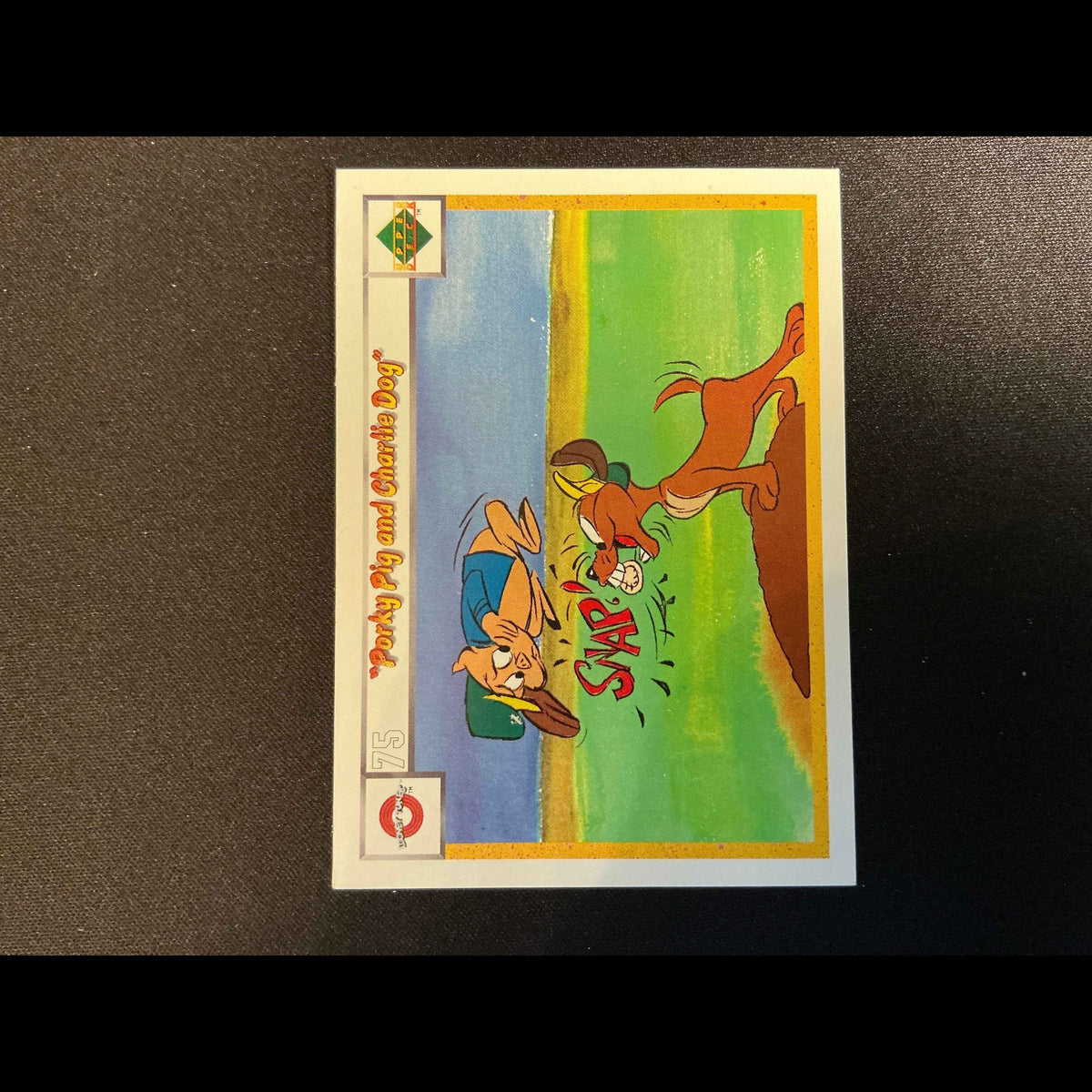 1990 Upper Deck Comic Ball #75/90 Porky Pig/Charlie the Dog Card - front