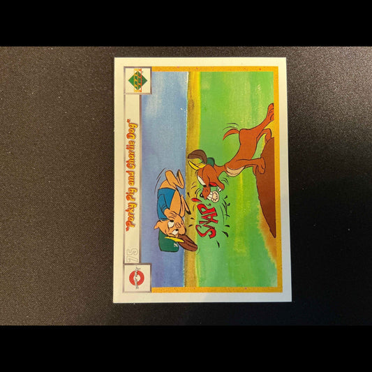 1990 Upper Deck Comic Ball #75/90 Porky Pig/Charlie the Dog Card - front