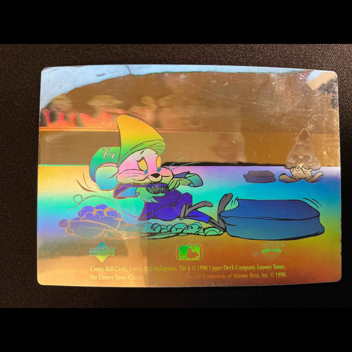 1990 Upper Deck Comic Ball Speedy Gonzalez Texas Rangers Hologram - front