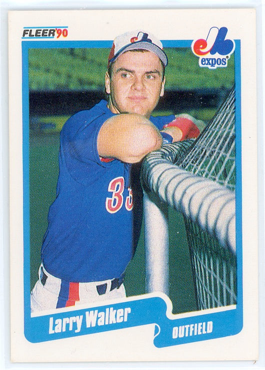 1990 Fleer #363 Larry Walker RC Card