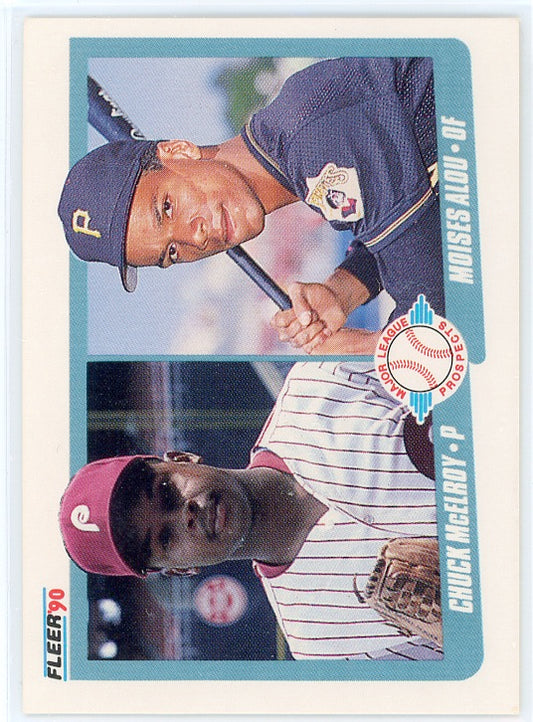 1990 Fleer #650 Moises Alou RC/Chuck McElroy Major League Prospects Card