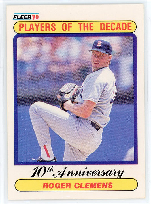 1990 Fleer #627 Roger Clemens Players of the Decade Card