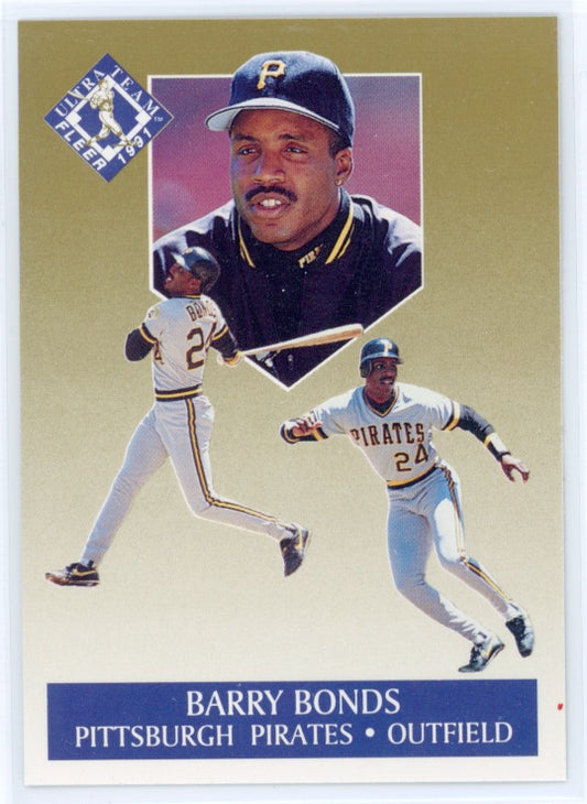 1991 Fleer Ultra Gold #1 Barry Bonds Card