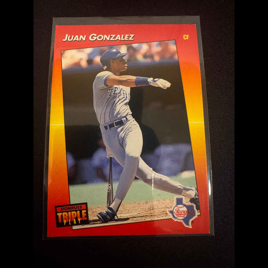 1992 Donruss Triple Play #112 Juan Gonzalez Card - front