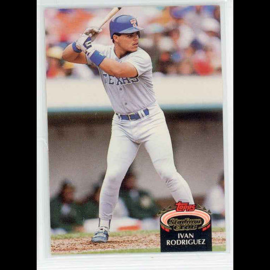 1992 Topps Stadium Club #415 Ivan Rodriguez Card - front