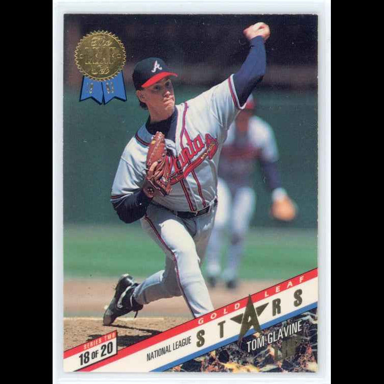 1993 The Leaf Set Gold All-Stars #R18 Jim Abbott Tom Glavine Card - front