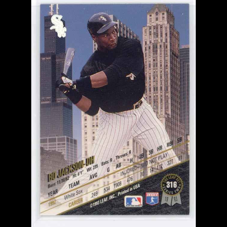 1993 The Leaf Set #316 Bo Jackson Card - back