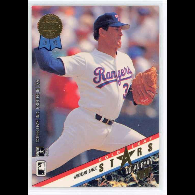 1993 The Leaf Set Gold All-Stars Nolan Ryan Greg Maddux Card #R19 - front
