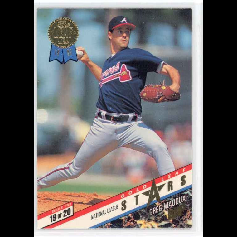 1993 The Leaf Set Gold All-Stars Nolan Ryan Greg Maddux Card #R19 - back