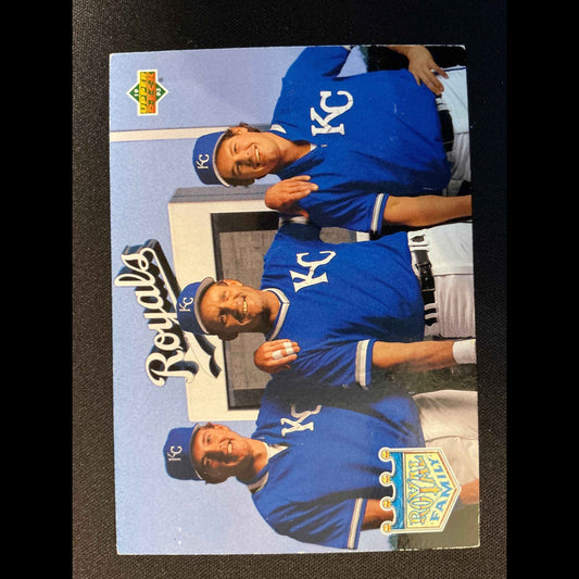 1993 Upper Deck #54 Wally Joyner Greg Jefferies George Brett Card - front