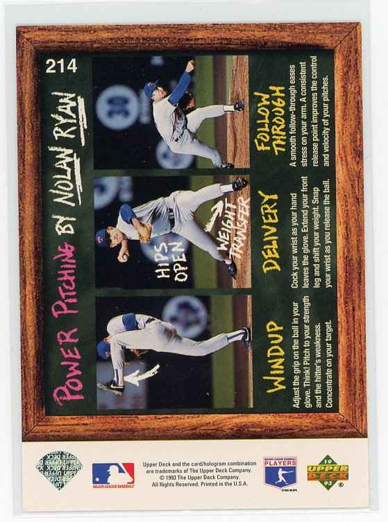 1993 Upper Deck Fun Pack #214 Nolan Ryan Texas Rangers Card