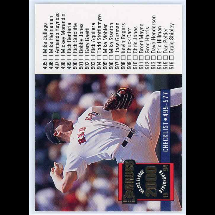 1994 Donruss #600 Roger Clemens 2000K Checklist Card - front