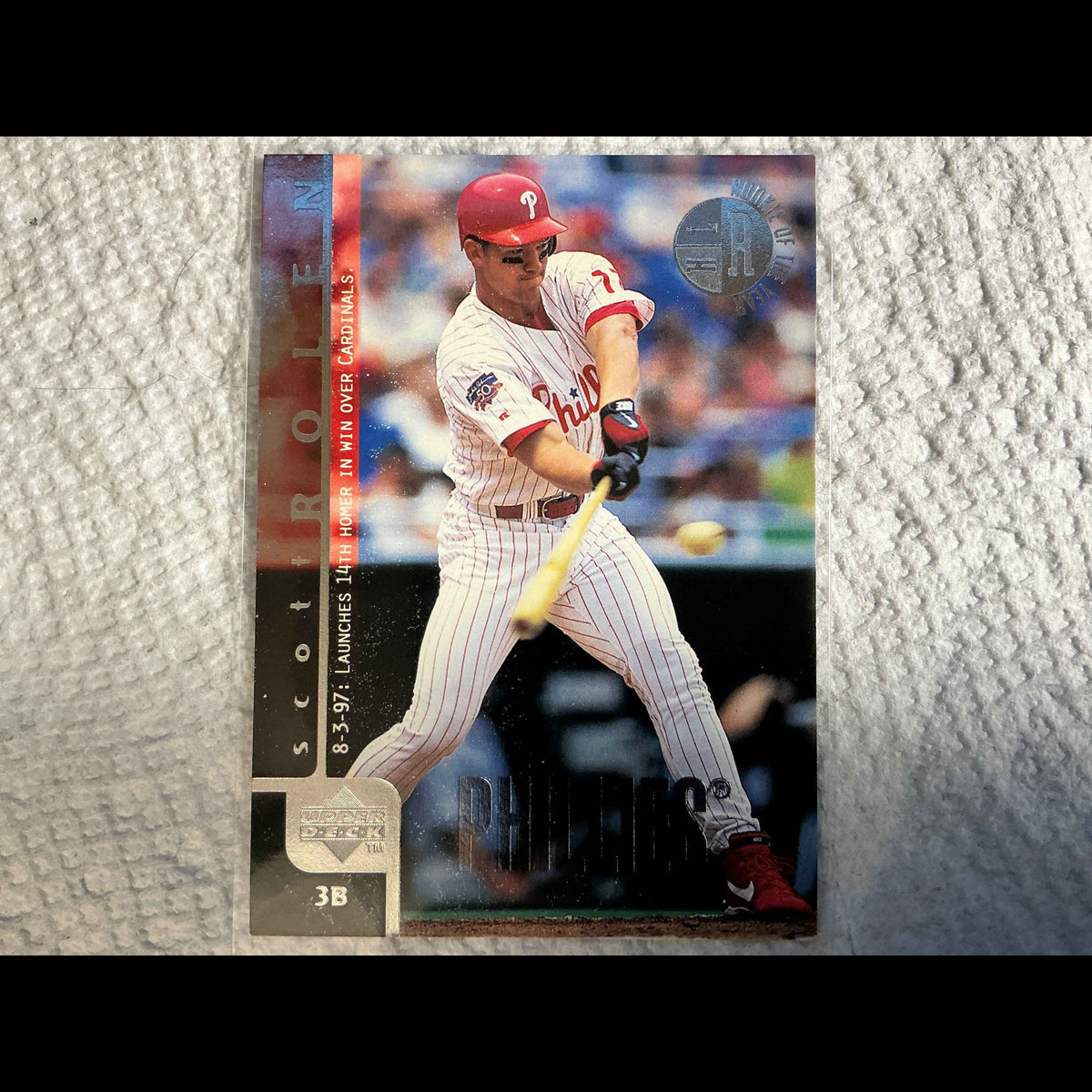 1998 Upper Deck #479 Scott Rolen Rookie of the Year Card - front