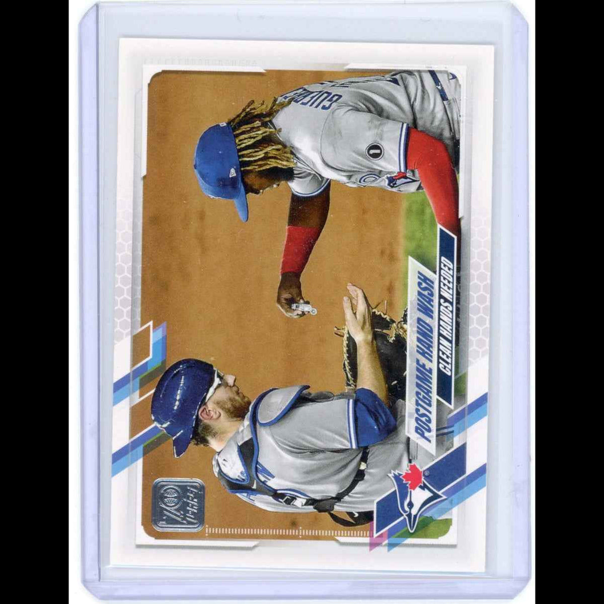 2021 Topps #159 Postgame Hand Wash/Danny Jansen/Vladimir Guerrero Jr Blue Jay Card - view 3