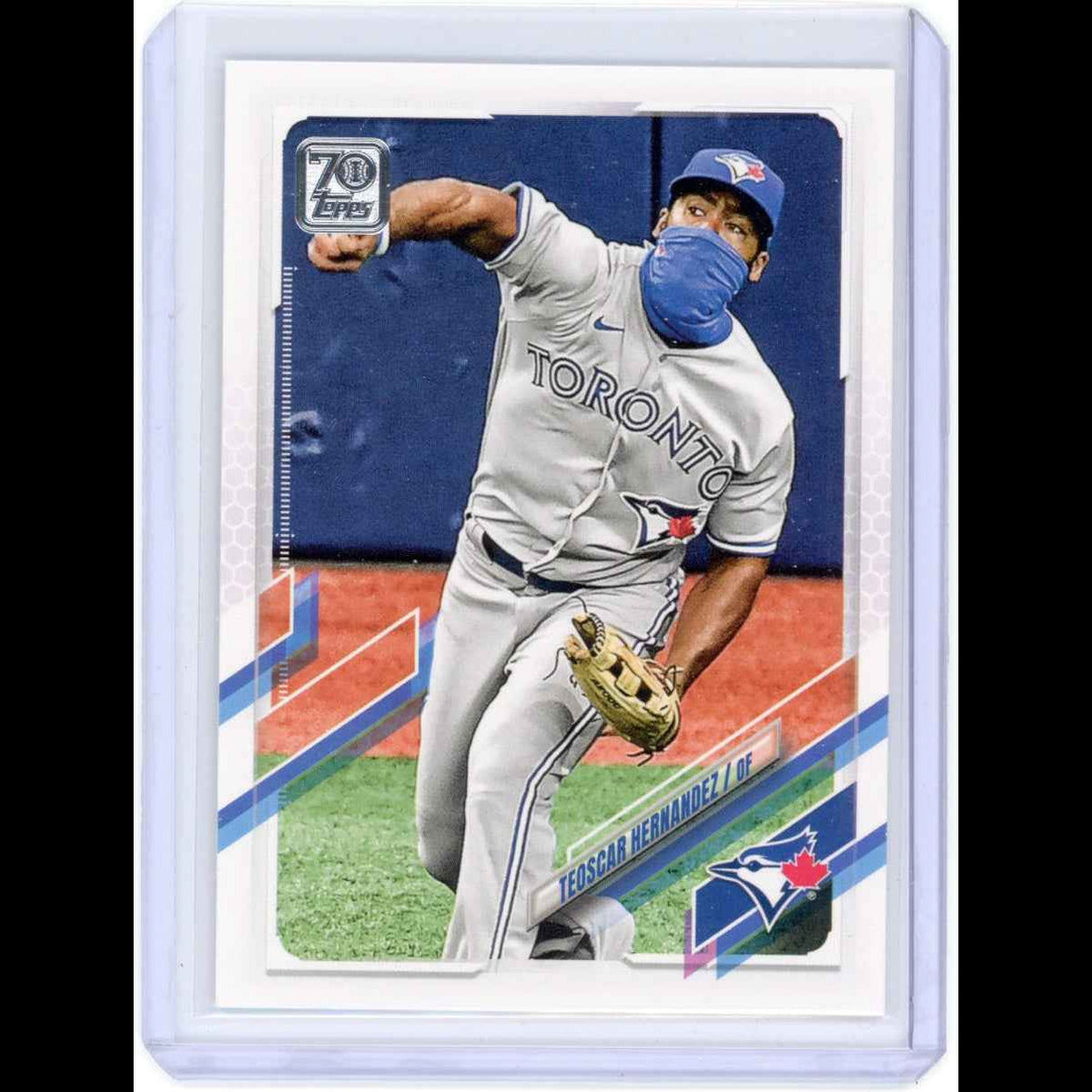 2021 Topps #299 Tedscar Hernandez Blue Jays Card - front