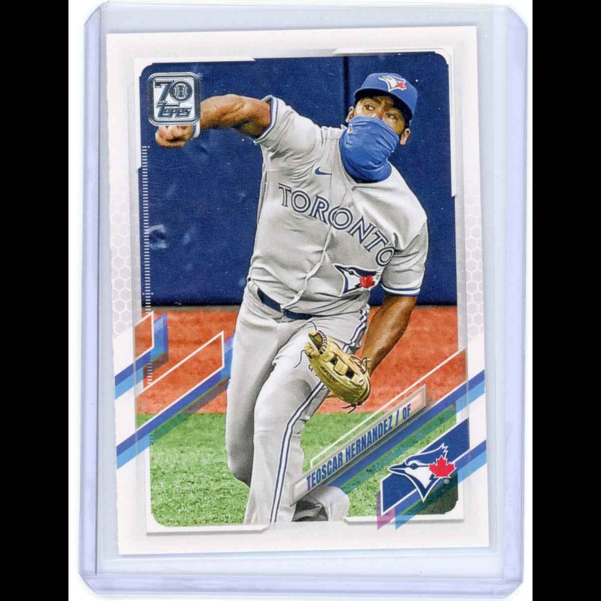 2021 Topps #299 Tedscar Hernandez Blue Jays Card - view 3