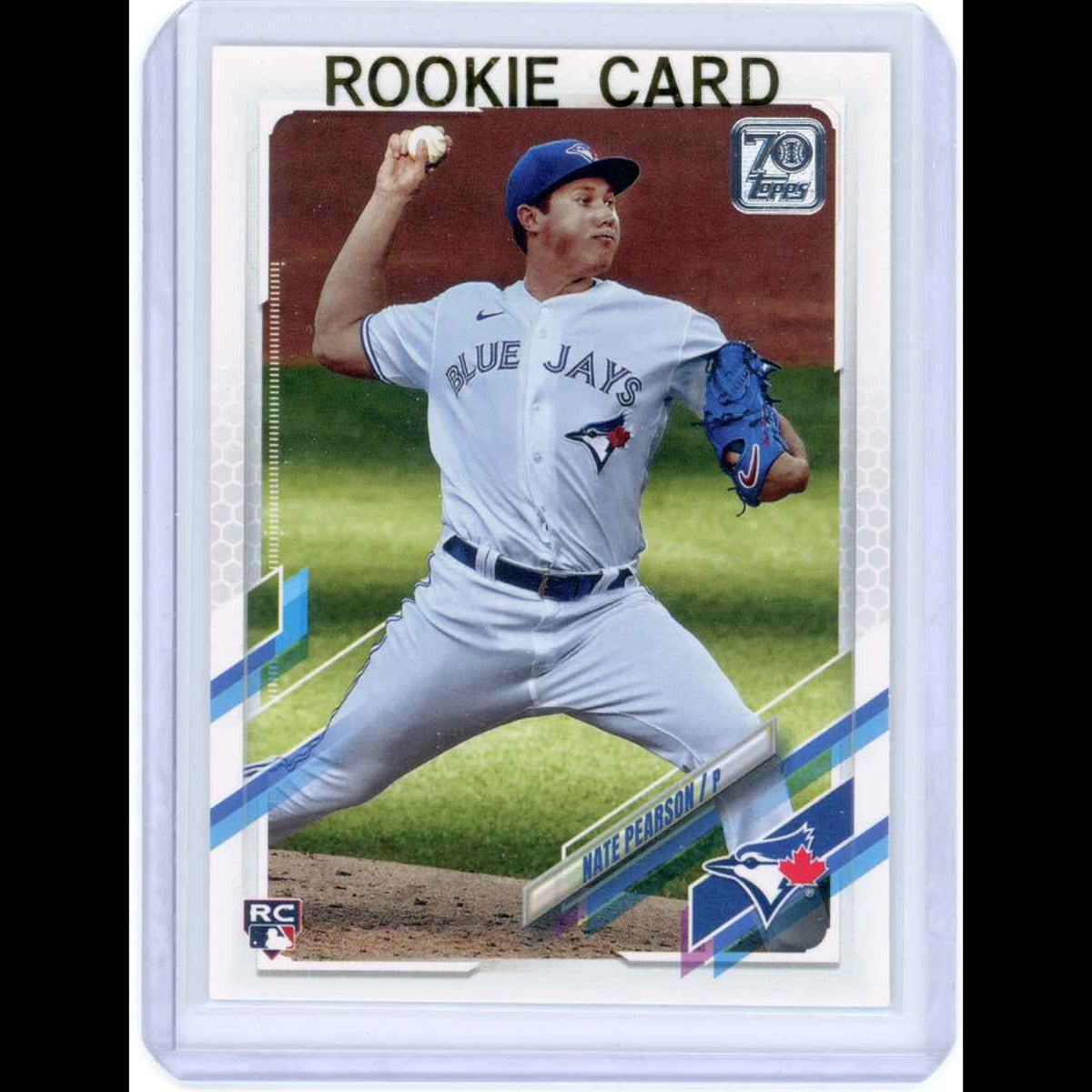 2021 Topps #113 Nate Pearson Rookie (RC) Blue Jays Card - view 3