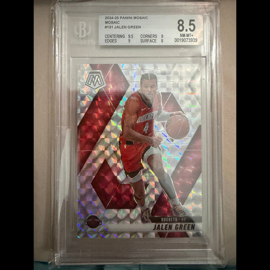 2024-25 Panini Mosaic #131 Jalen Green BGS 8.5 Houston Rocket Card - front