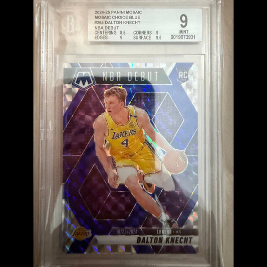 2024-25 Panini Mosaic #264 Dalton Knecht Mosaic Choice Blue 34/45 BGS 9.0 Mint Los Angeles Lakers Rookie (RC) Card - front