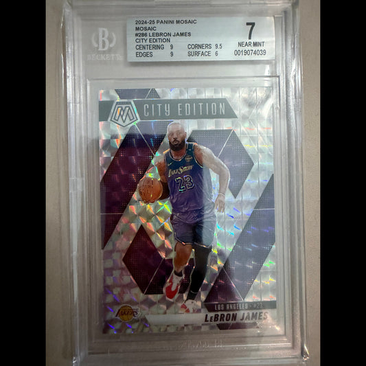 2024-25 Panini Mosaic #286 Lebron James Mosaic City Edition BGS 7.0 Los Angeles Lakers Card - front