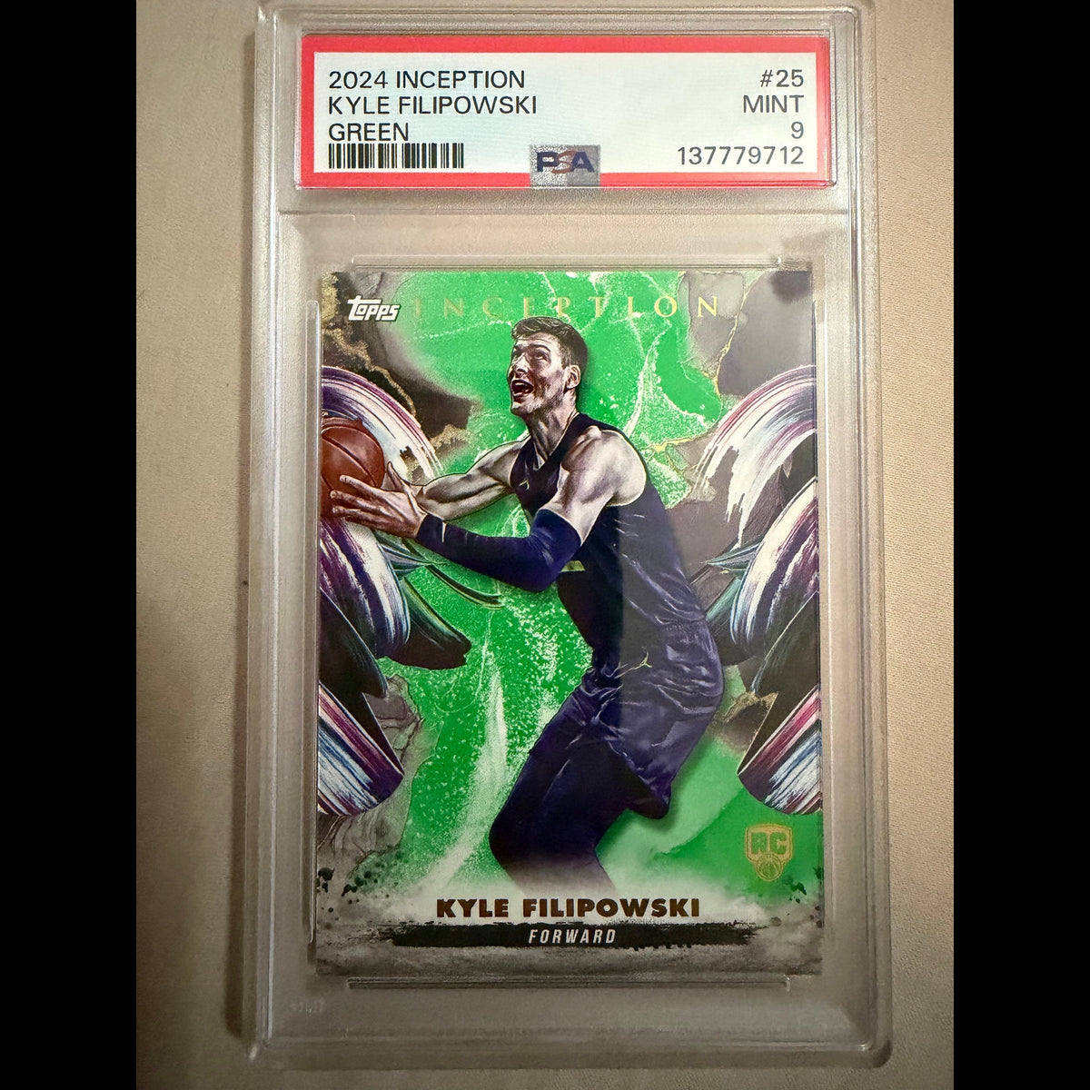 2024-25 Topps Inception #25 Kyle Filipowski Green PSA 9 Utah Jazz Rookie (RC) Card - front