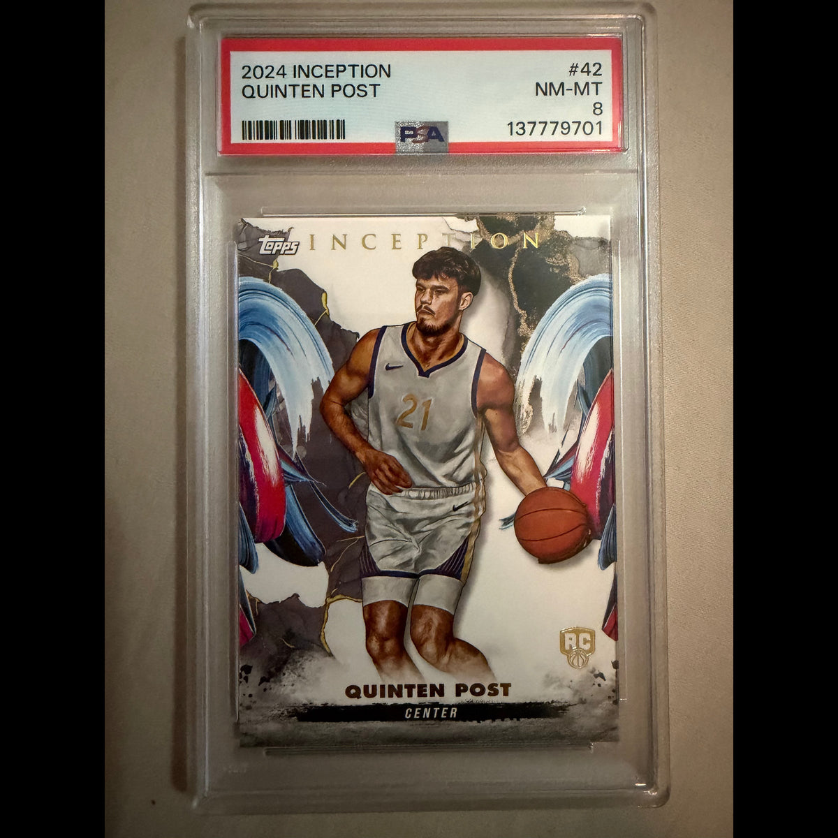 2024-25 Topps Inception #42 Quinten Post PSA 8.0 NM-MT Golden State Warriors Rookie (RC) Card - front