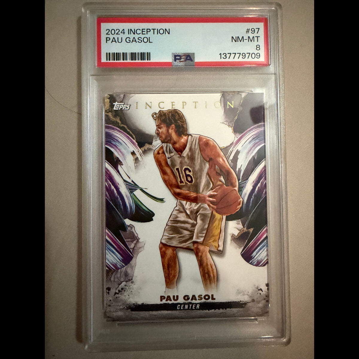 2024-25 Topps Inception #97 Paul Gasol PSA 8.0 NM-MT Los Angeles Lakers Card - front