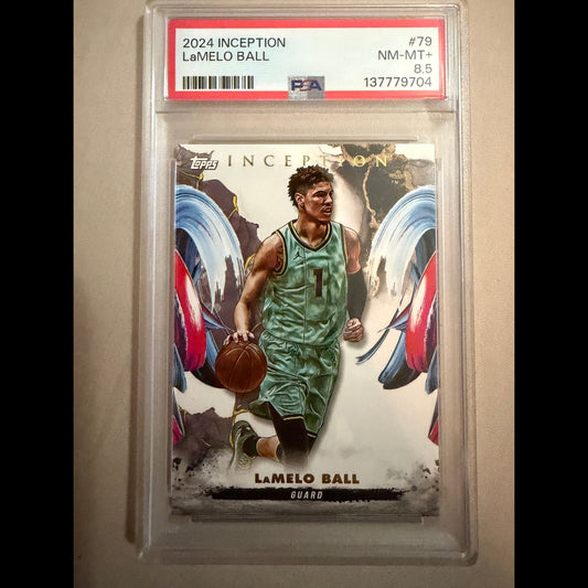 2024-25 Topps Inception #79 LaMelo Ball PSA 8.5 NM-MT+ Charlotte Hornets Card - front