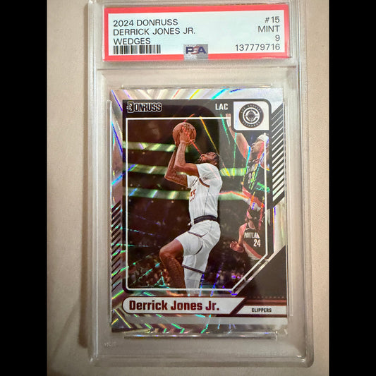 2024 Donruss #15 Derrick Jones Jr PSA 9.0 Mint Los Angeles Clippers Card - front