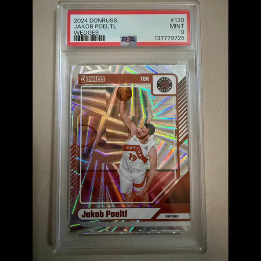 2024 Donruss #15 Jakob Poeltl PSA 9.0 Mint Toronto Raptors Card - front