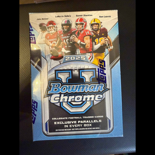 2025 BOWMAN UNIVERSITY CHROME FOOTBALL VALUE BLASTER BOX - front