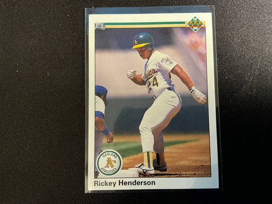 Tarjeta de Rickey Henderson Upper Deck n.° 334 de 1990