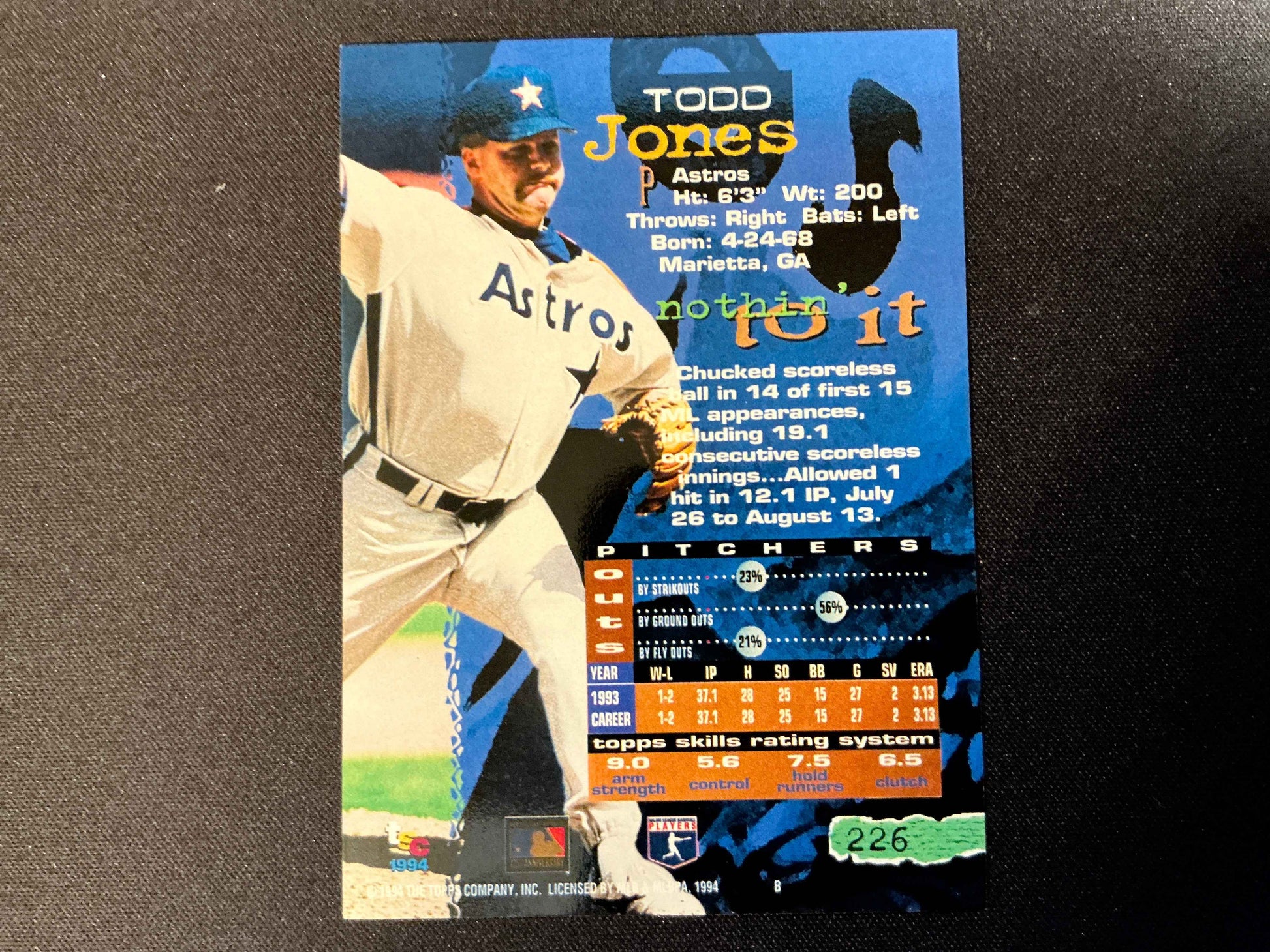 1994 Topps Stadium Club Golden Rainbow #226 Todd Jones Card