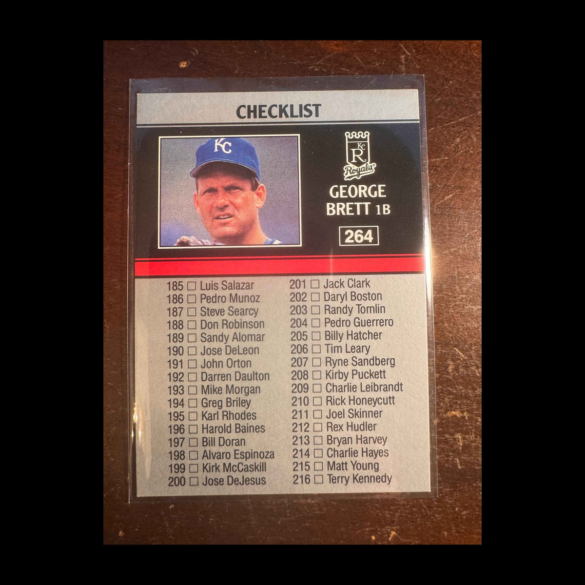 1991 Leaf #264 George Brett Checklist Card - front