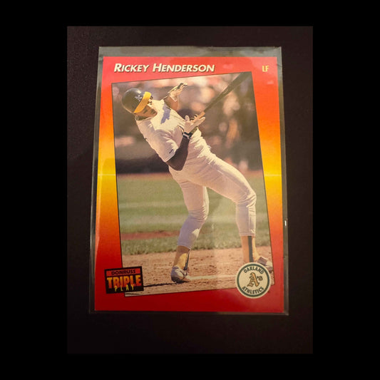 1992 Donruss Triple Play #63 Rickey Henderson Card - front
