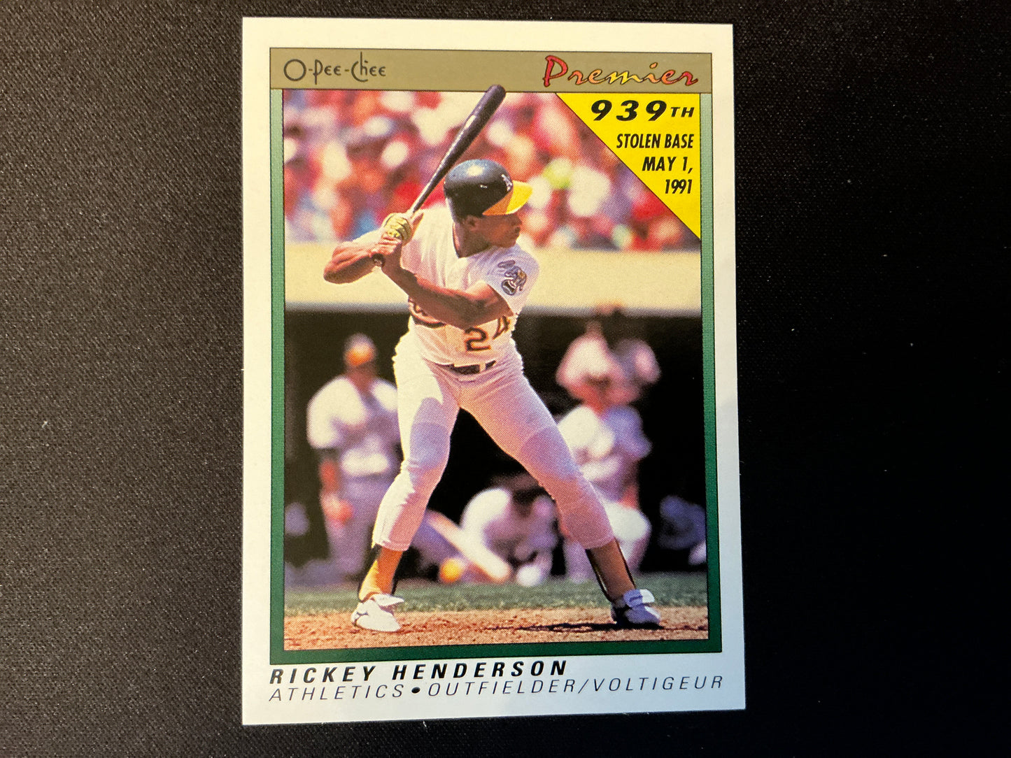 Tarjeta de Rickey Henderson #62 de O-Pee-Chee Premier de 1991