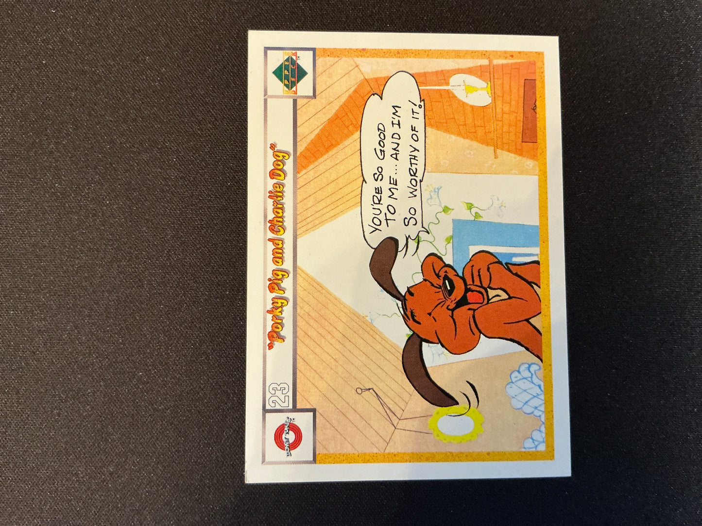 Tarjeta de Porky Pig/Charlie el perro de Upper Deck Comic Ball n.° 23/32 de 1990