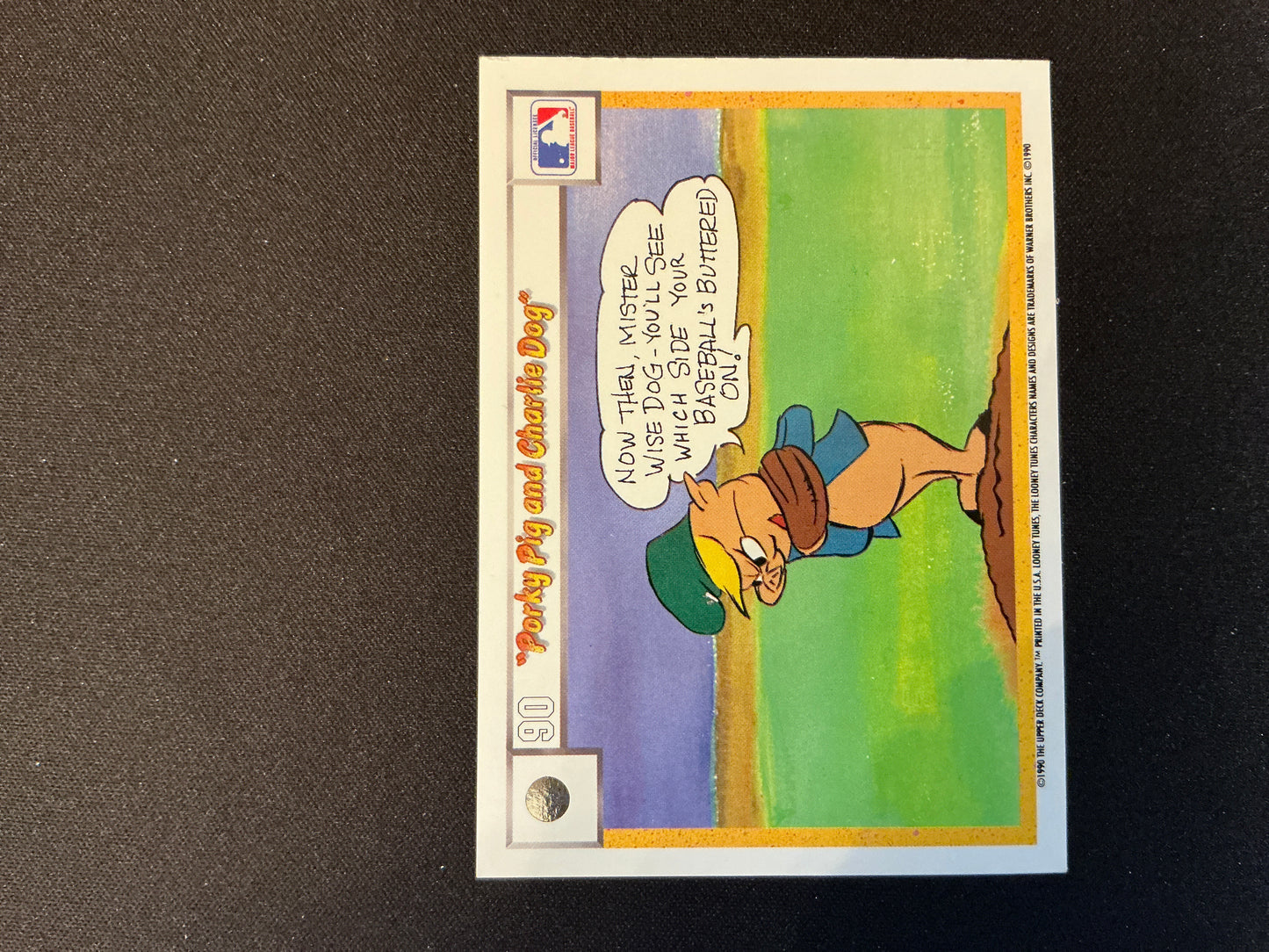 Tarjeta de Porky Pig/Charlie el perro de Upper Deck Comic Ball n.° 75/90 de 1990