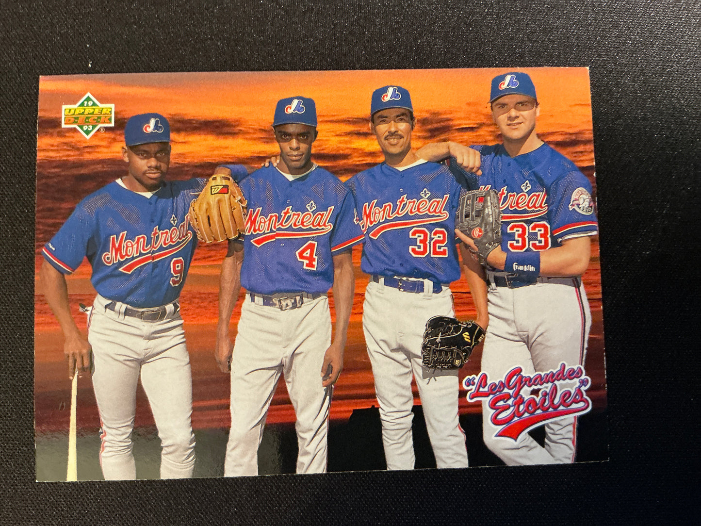 Tarjeta Upper Deck n.° 481 de Grissom, DeShields, Martínez y Walker de 1993