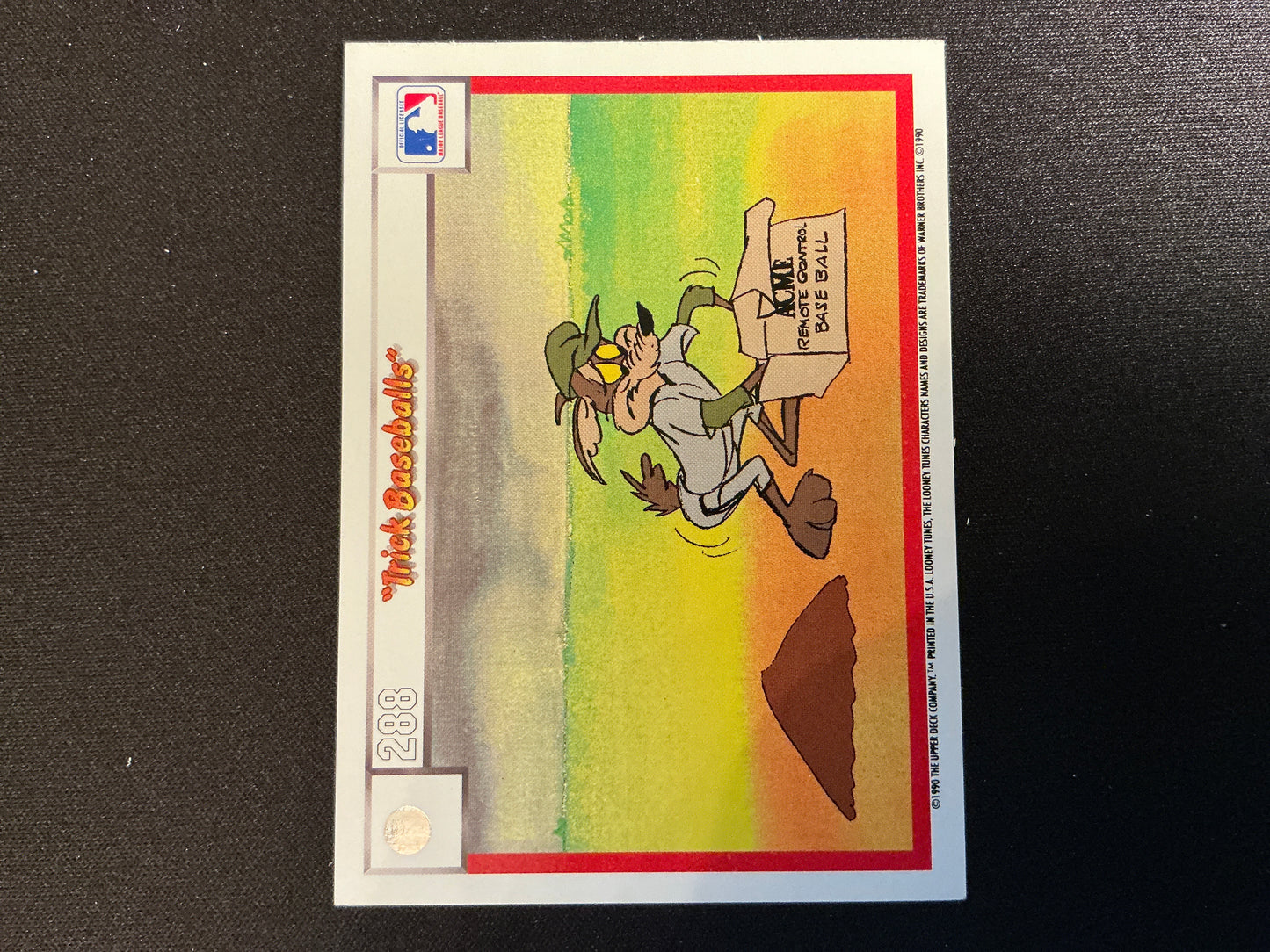 Tarjeta de béisbol con trucos y mostaza de Upper Deck Comic Ball n.° 273/288 de 1990