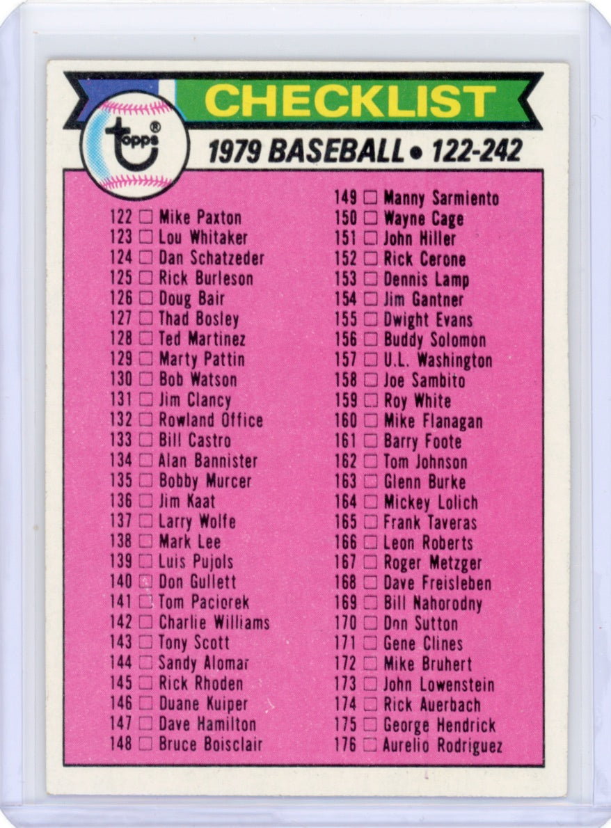 1979 Topps #241 122-242 Checklist