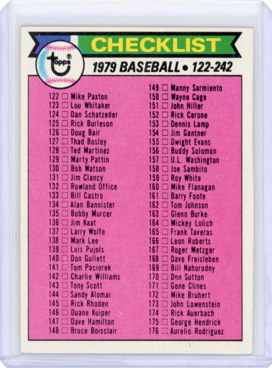 1979 Topps #241 122-242 Checklist