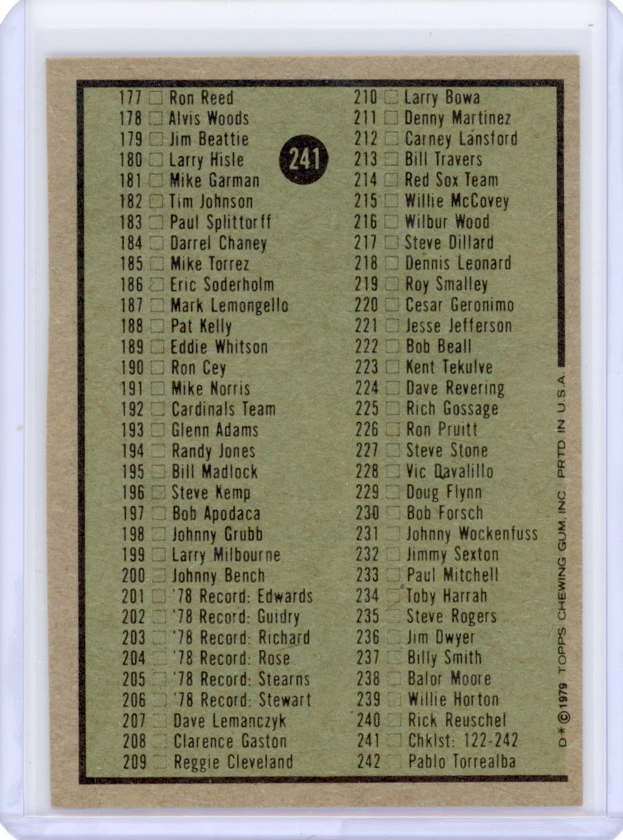 1979 Topps #241 122-242 Checklist