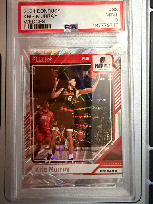 Basketball trading card of Kris Murray in a display case with a PSA logo.